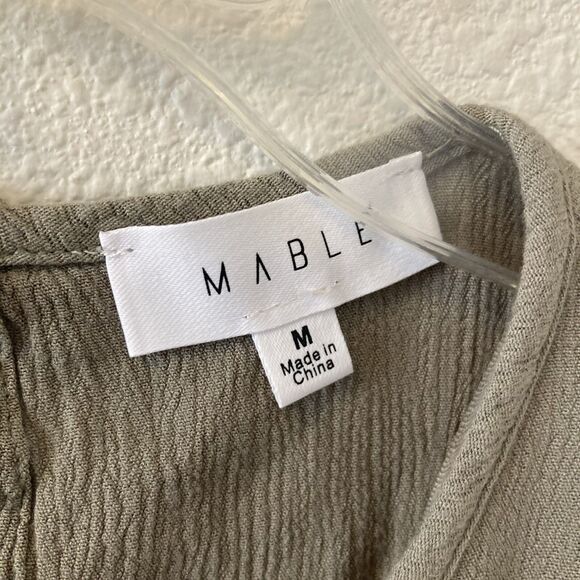 Mable Women's Top Size Medium Cropped Tank Olive Green Chic Boho - Picture 6 of 16